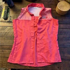 Columbia Girls Sz Lg Coral Button Down Shirt